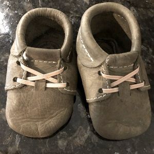 Freshly Picked Green Moccasin Leather Baby Shoes